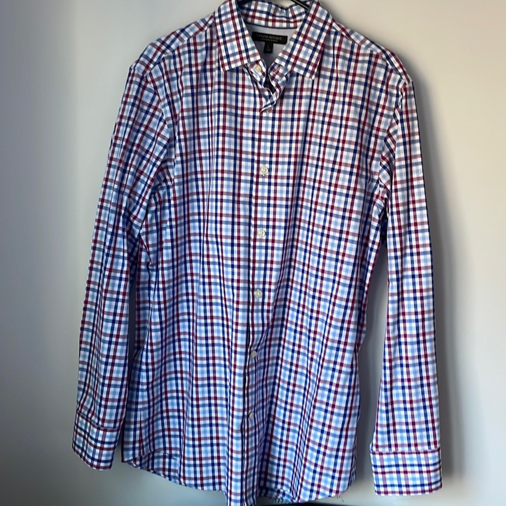 Banana Republic gingham long sleeve button down